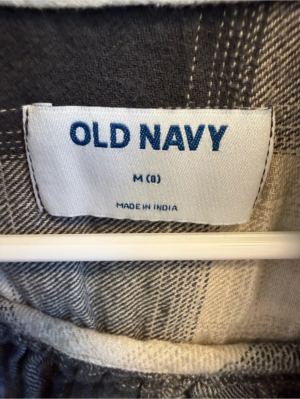 Old Navy Black & White Plaid Button-Up Shirt with Hood